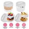 4Pcs Overnight Oats Containers with Lids and Folding Spoons 20OZ Portable Leak-proof Oats Jar For Milk Vegetable and Fruit Salad Yogurt Breakfast Cere
